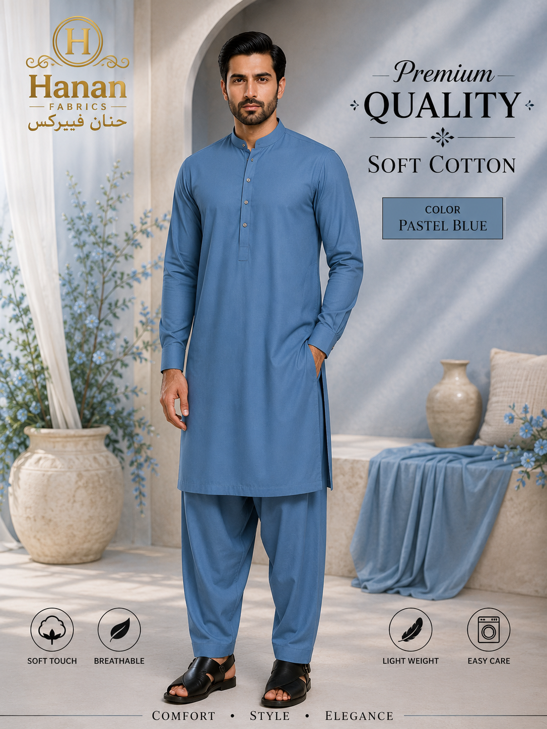Premium Soft Cotton - Pastel Blue