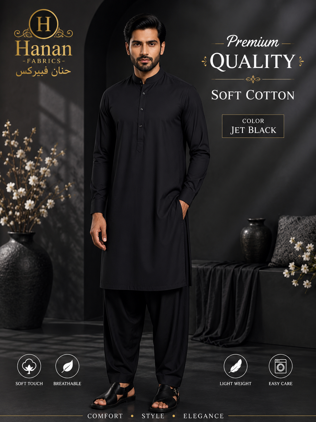 Premium Soft Cotton - Jet Blue