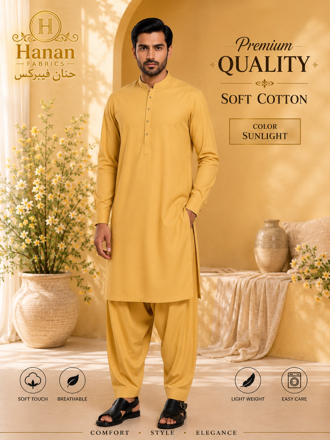 Premium Soft Cotton - Sun Light
