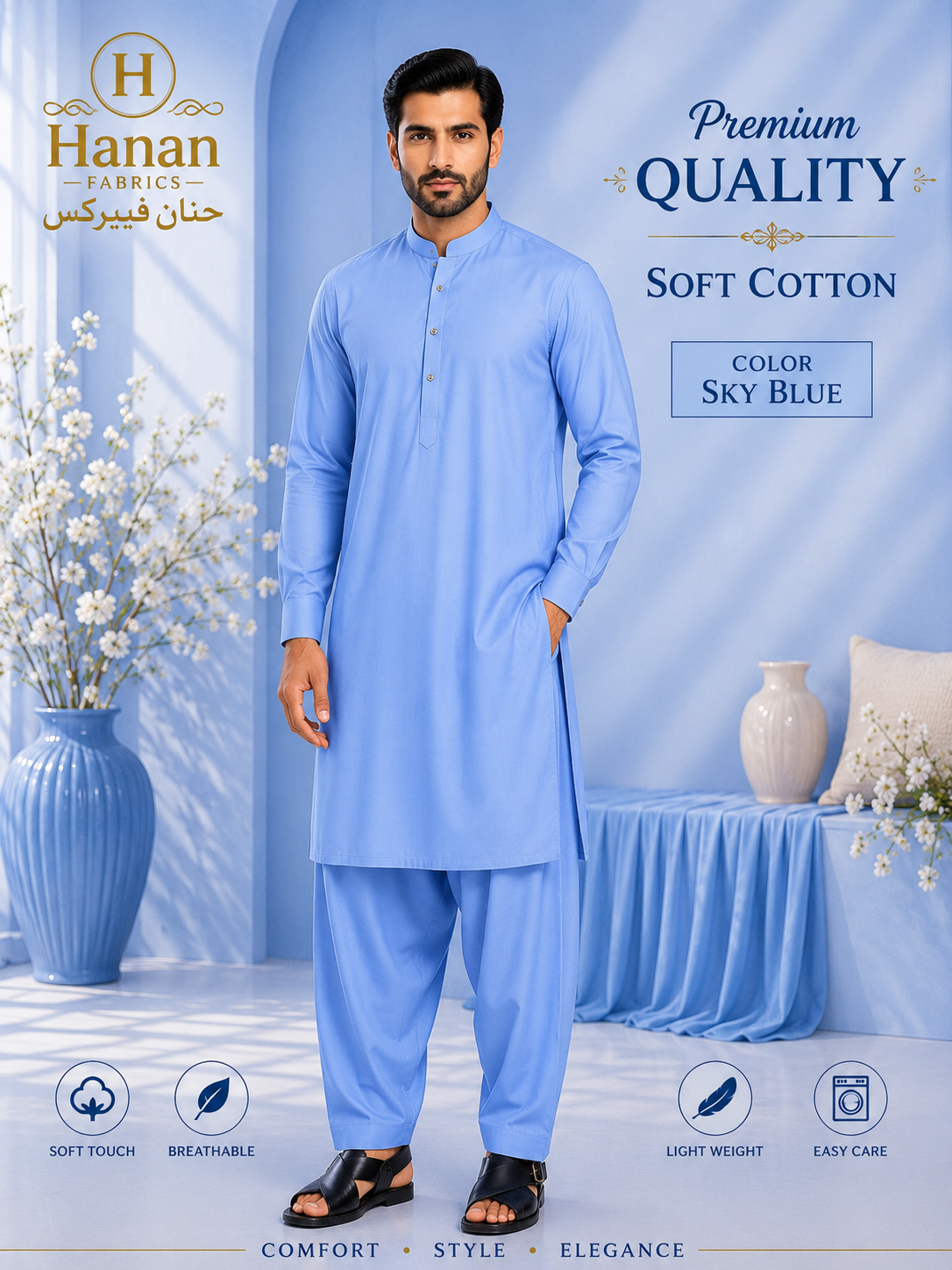 Premium Soft Cotton - Sky Blue