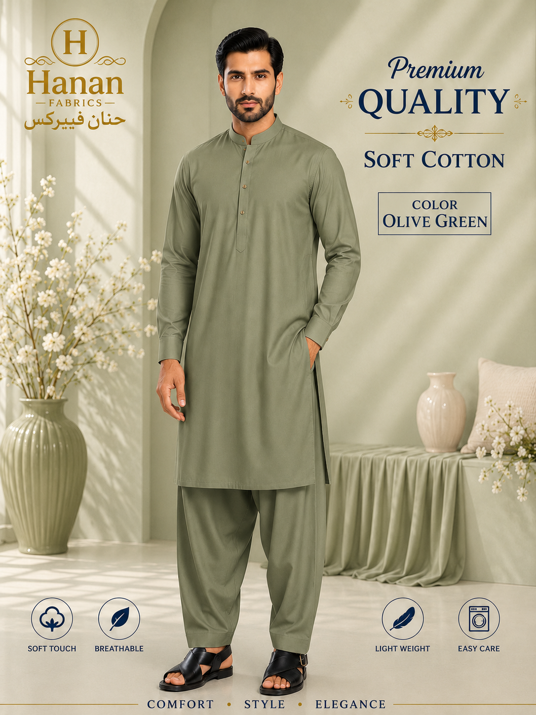 Premium Soft Cotton - Olive Green