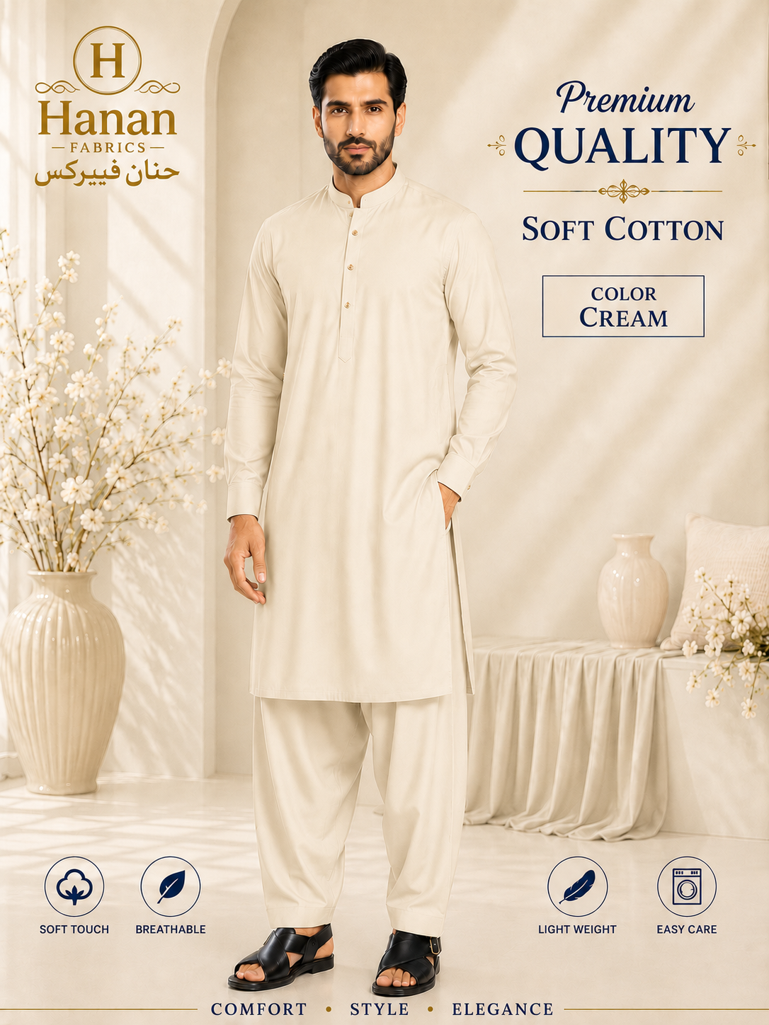 Premium Soft Cotton - Cream
