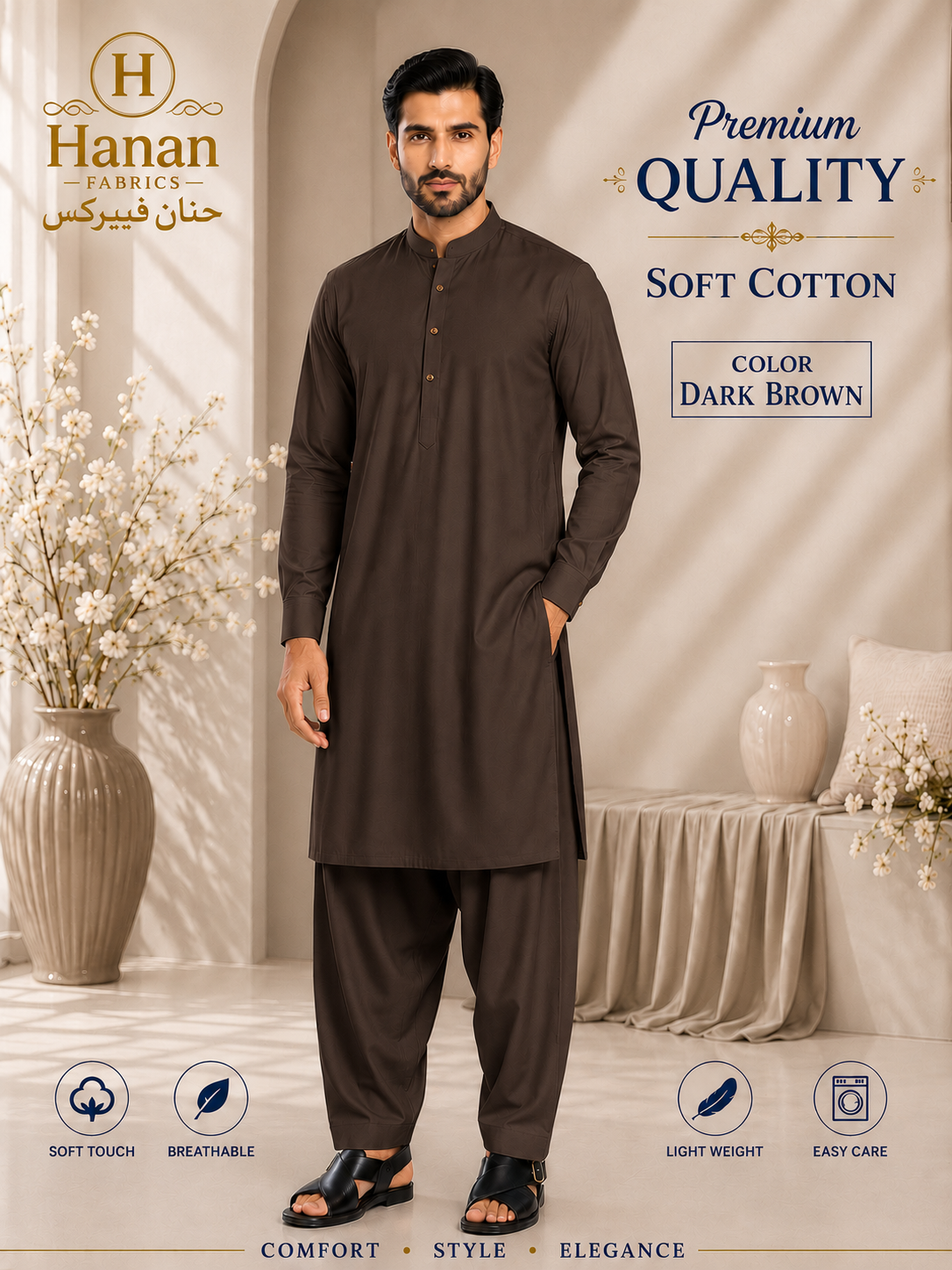 Premium Soft Cotton - Dark Brown