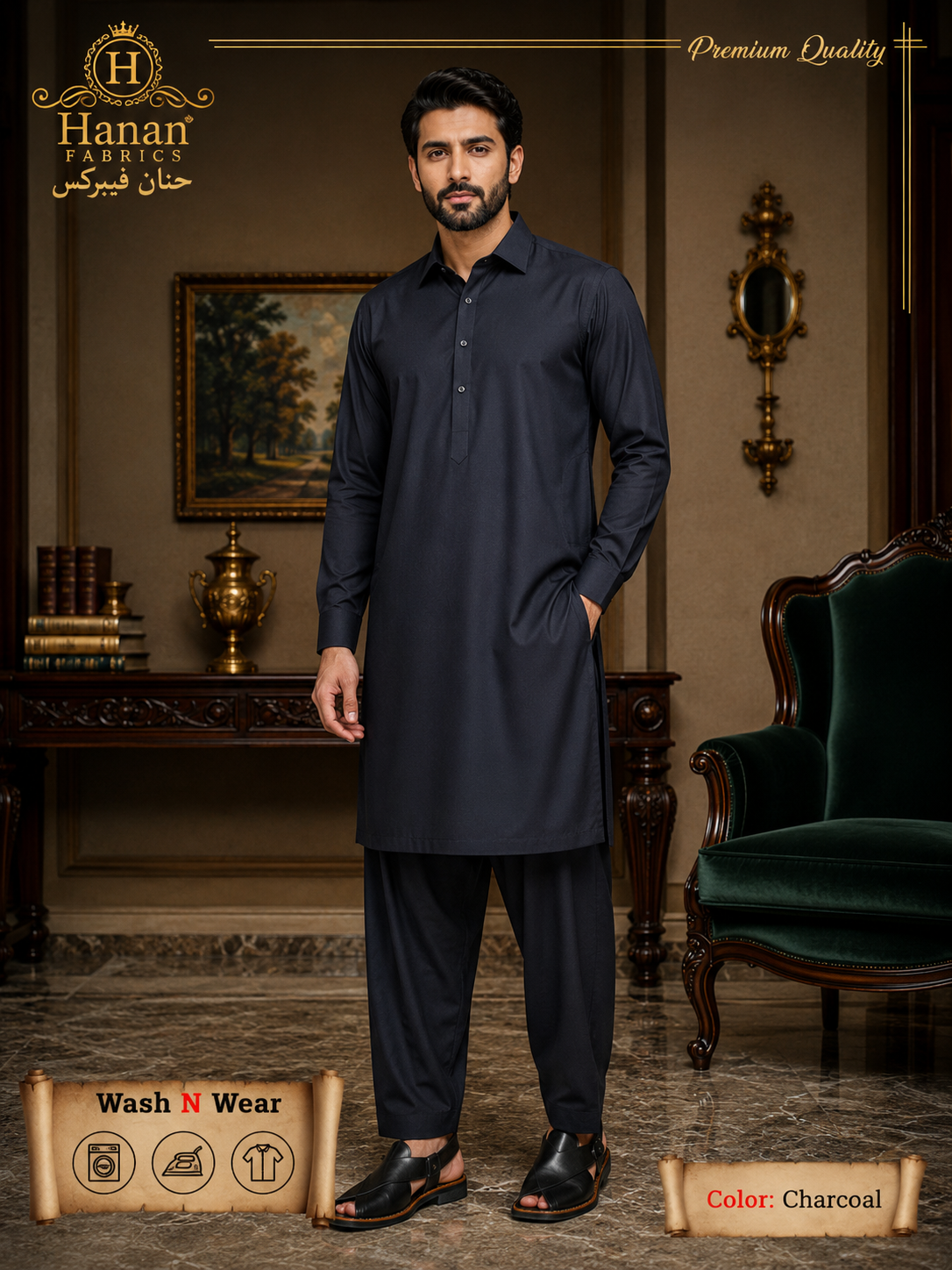 Premium Four Season Wash & Wear - Charcol