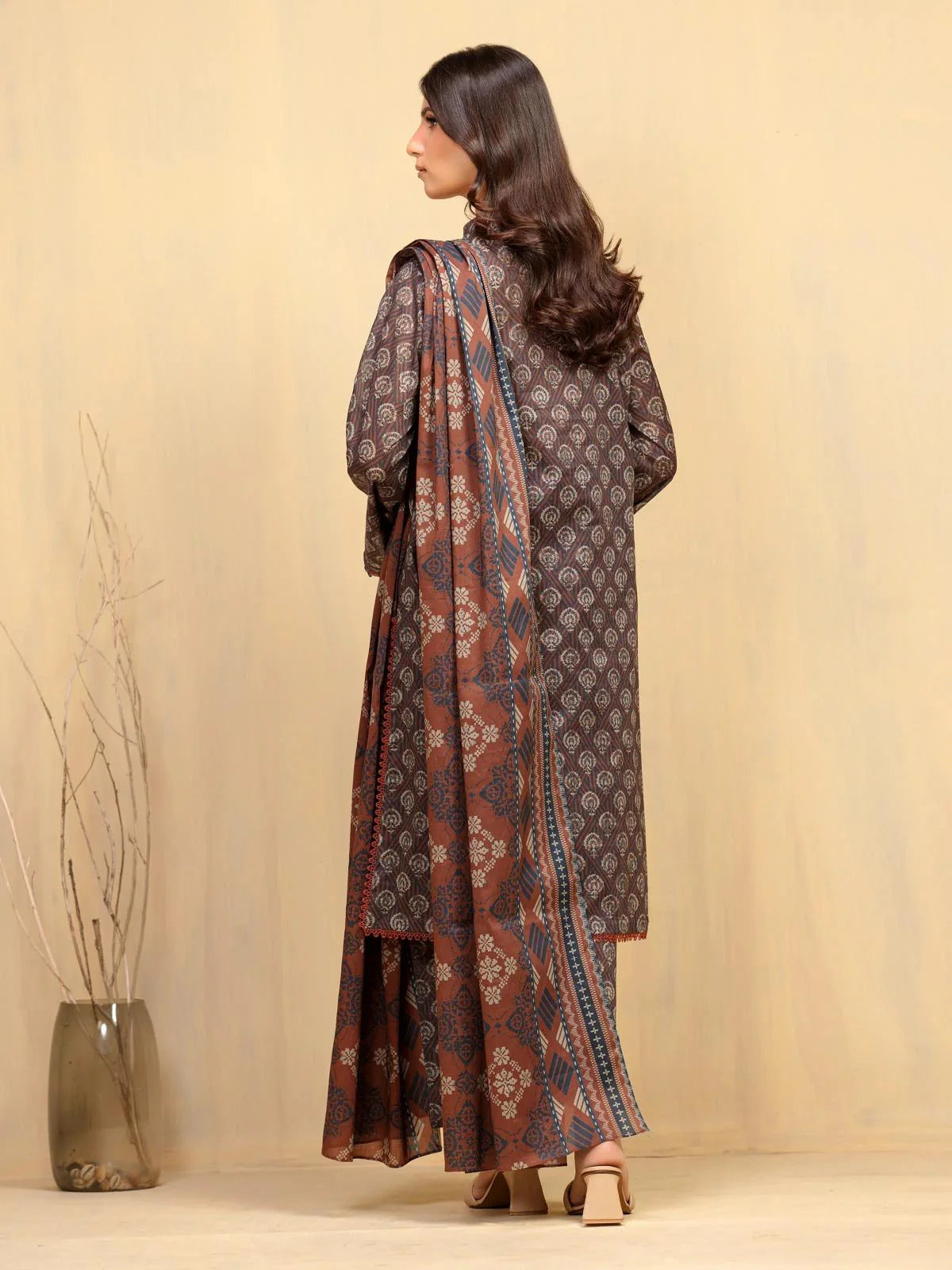 Edenrobe Digital Lawn 3-Piece Un-Stitched