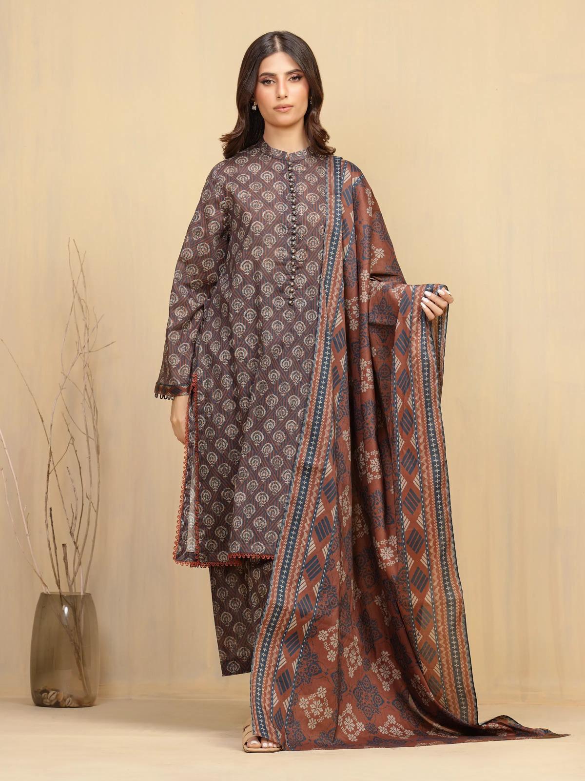 Edenrobe Digital Lawn 3-Piece Un-Stitched