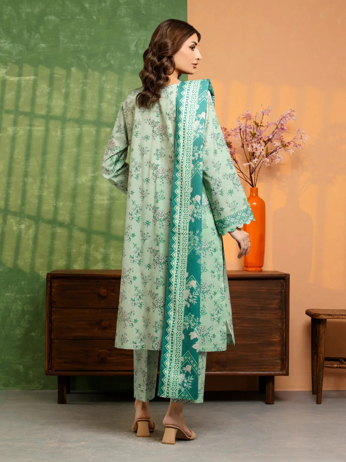 Edenrobe Digital Lawn 3-Piece Un-Stitched