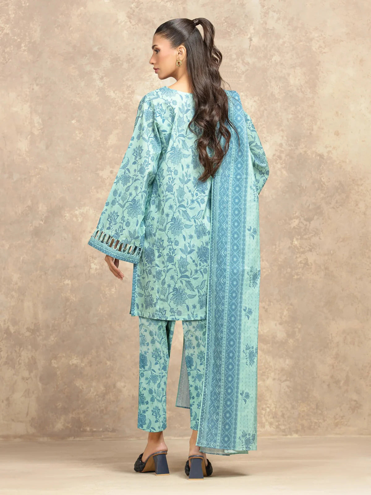 Edenrobe Digital Lawn 3-Piece Un-Stitched