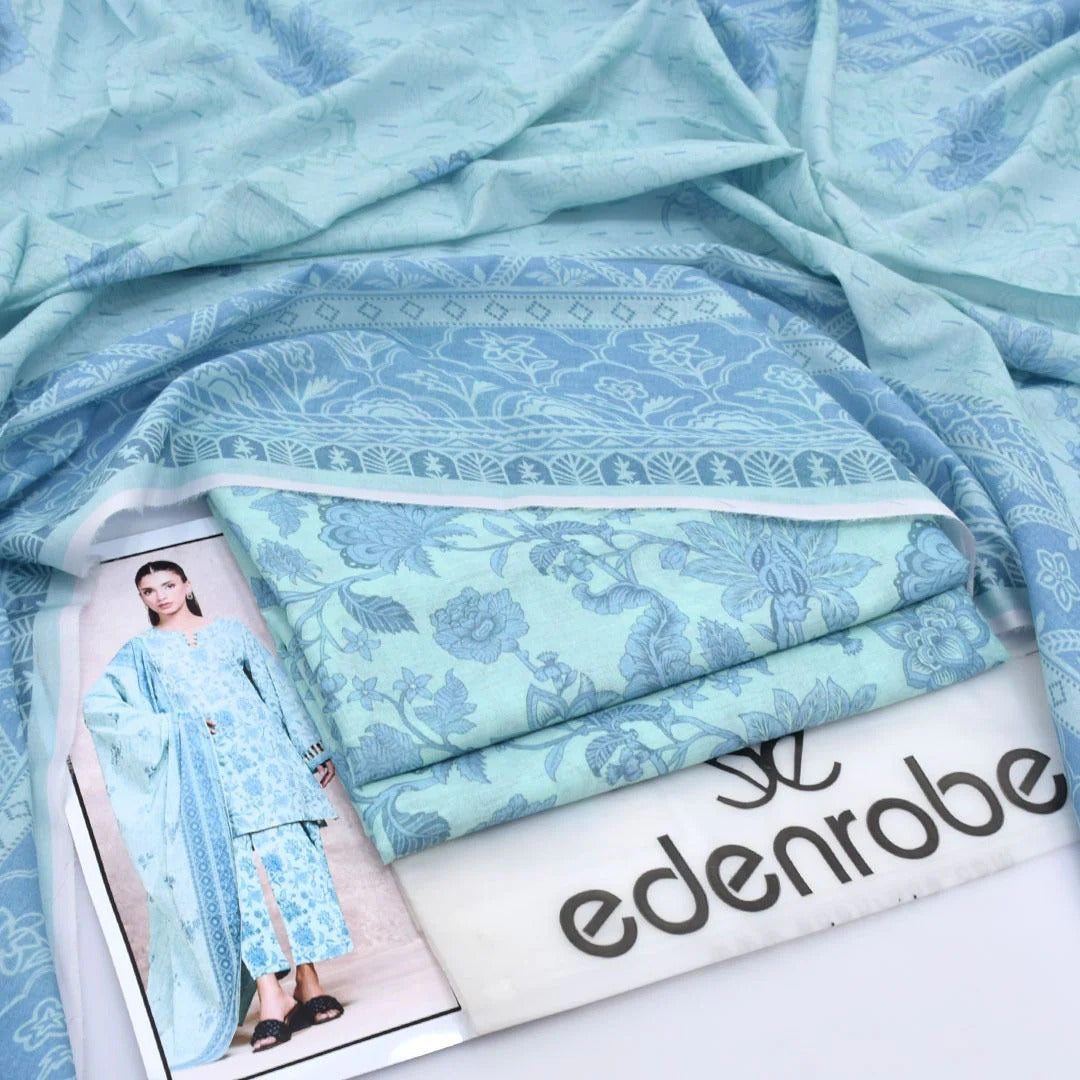 Edenrobe Digital Lawn 3-Piece Un-Stitched