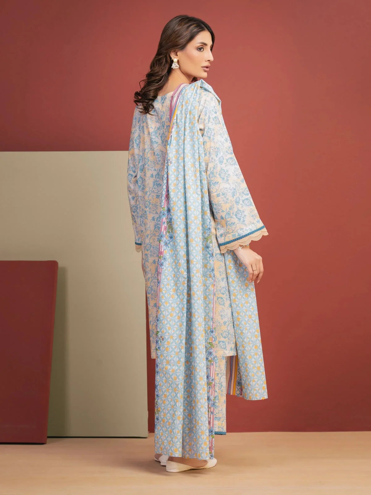 Edenrobe Digital Lawn 3-Piece Un-Stitched