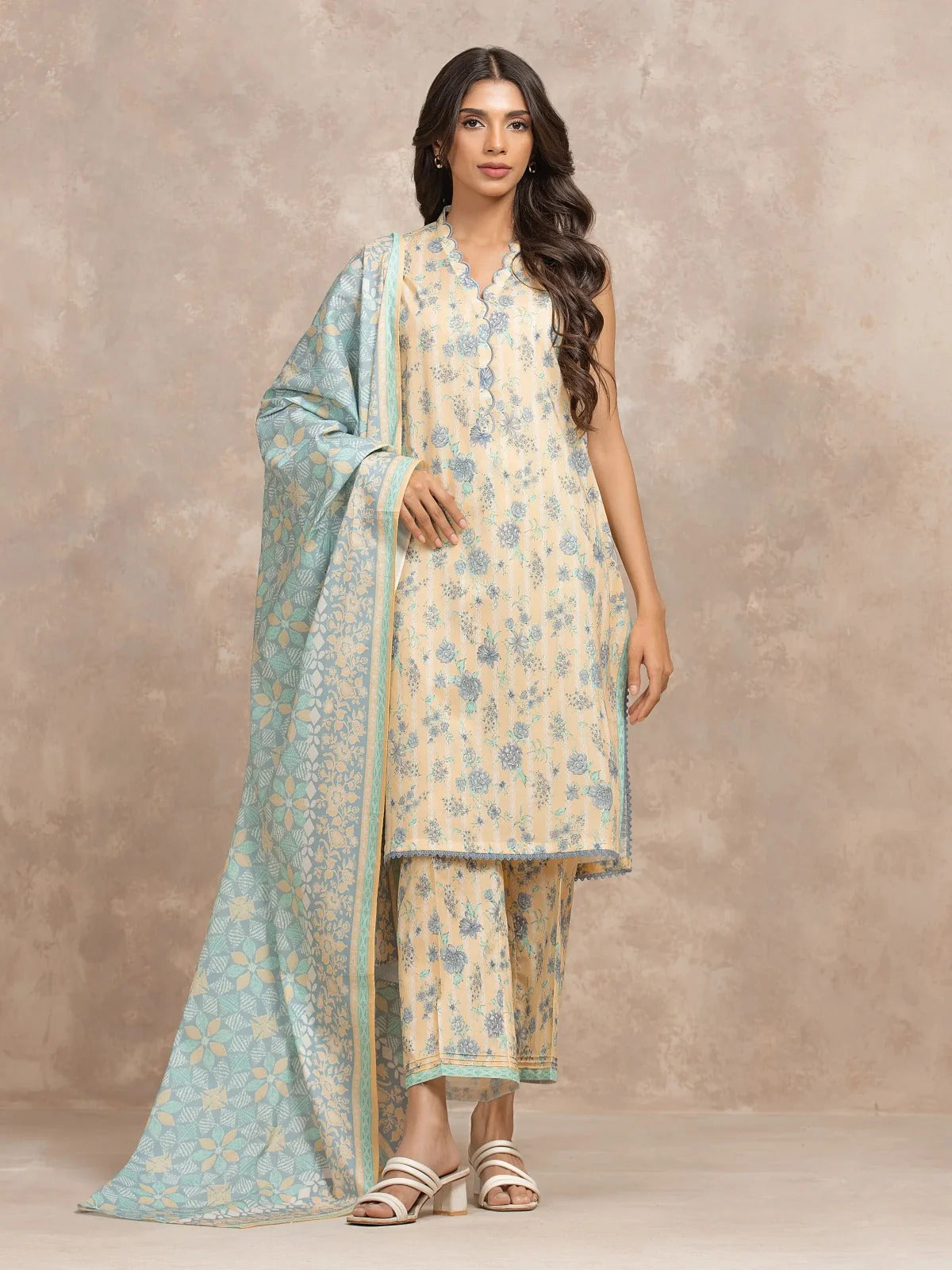 Edenrobe Digital Lawn 3-Piece Un-Stitched